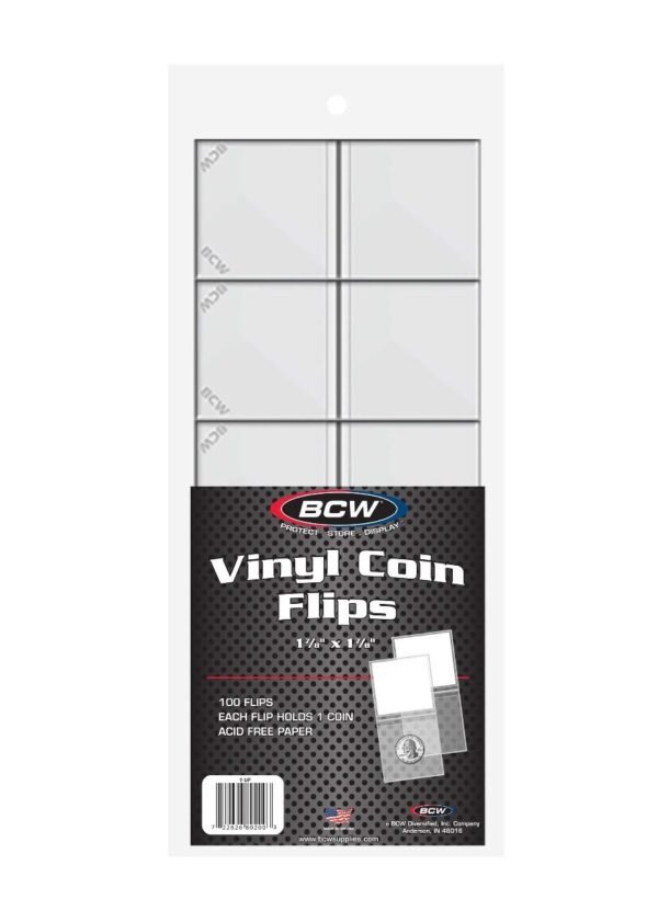 BCW Double Pocket  Vinyl Flips - 2x2  Size for coin storage