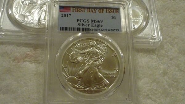 2017  SILVER EAGLE ~ PCGS MS69 ~ FIRST DAY OF ISSUE