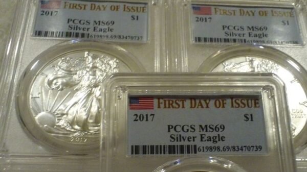 2017  SILVER EAGLE ~ PCGS MS69 ~ FIRST DAY OF ISSUE