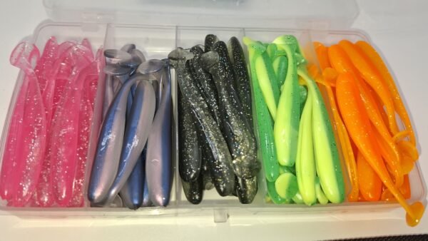 Meanfish 7cm Soft Bait – Value Pack of 100 + FREE Tackle Box - Image 3