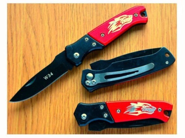 Wolf Folding Knife - Multi Purpose  Red or Blue - Image 4