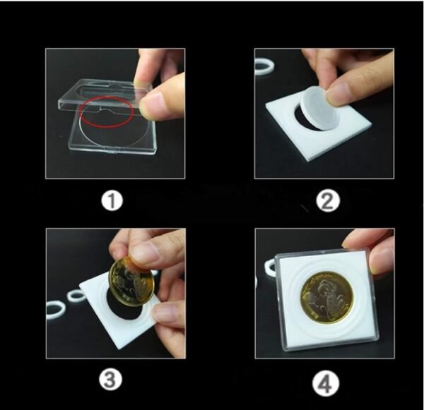 Clear Square Coin Case - 20 Pcs for 20/25/30/35/40mm Coins PVC Free - Image 4
