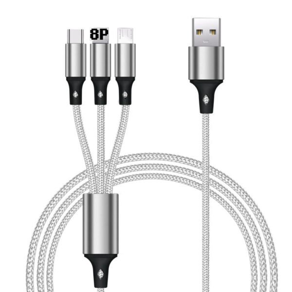 3 in 1 Super Phone Charge and Data Cable for Iphone Samsung  Huawei - 1.2 M Cable - Image 5