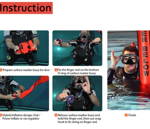 Dive Safety 120cm Surface Marker Buoy Orange - Image 7