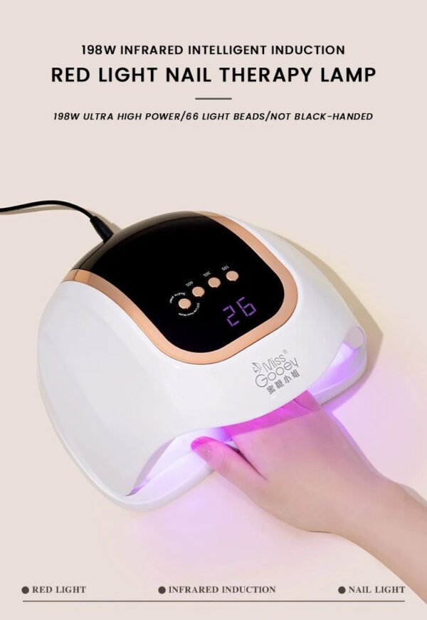 198W High Power Nail Lamp 36 Led Bulbs Nail Dryer Lamp Three-Speed - Image 2