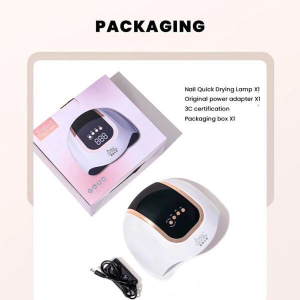 198W High Power Nail Lamp 36 Led Bulbs Nail Dryer Lamp Three-Speed - Image 5