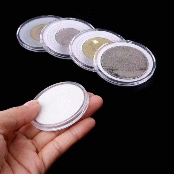 20Pcs Clear Round 40mm Direct Fit Airtight Coin Capsules Fits 5 Different Sized Coins - Image 5