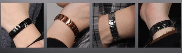 Double Row Bio Elements Energy Germanium Bracelet Black - Image 3