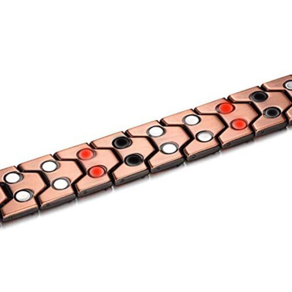 Mens Vintage Red Copper Double Row Magnetic Healthcare Bracelet - Image 2