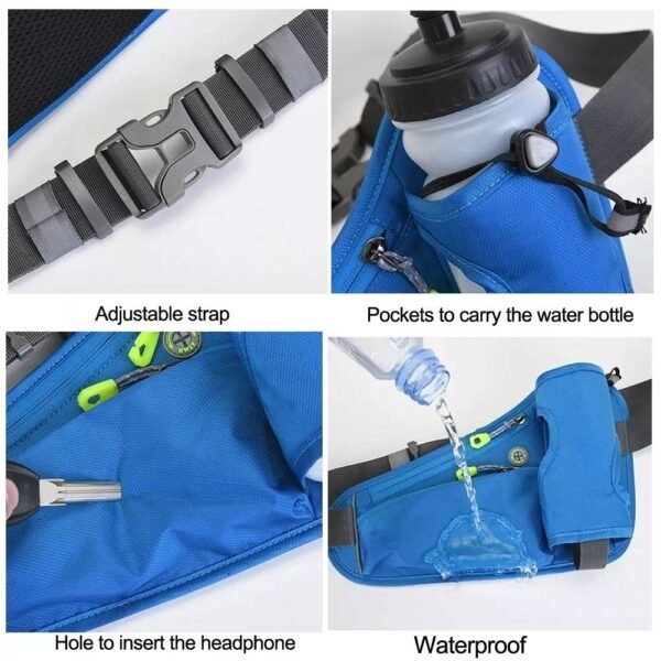 Sports Hydration Belt Bag with Water Bottle Holder - Image 4