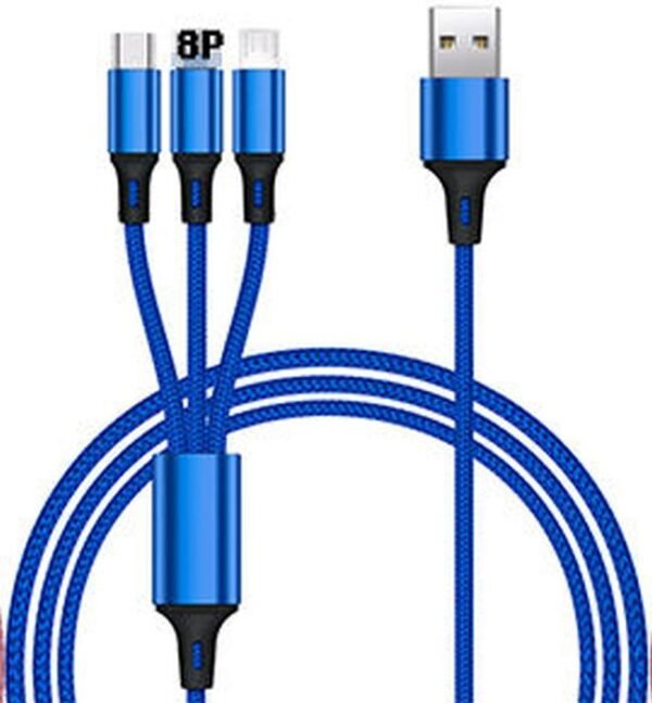 3 in 1 Super Phone Charge and Data Cable for Iphone Samsung  Huawei - 1.2 M Cable - Image 8