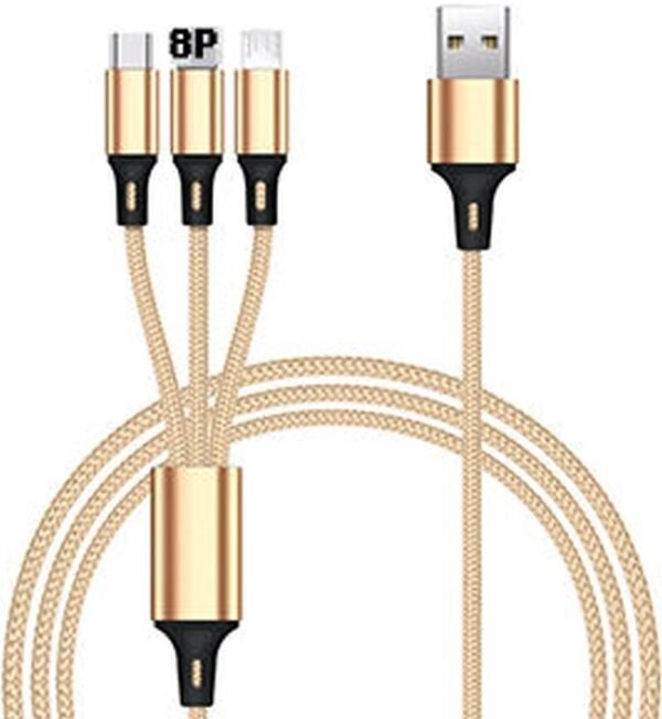 3 in 1 Super Phone Charge and Data Cable for Iphone Samsung  Huawei - 1.2 M Cable - Image 7