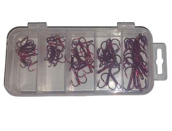 50 pcs Treble Hook Carbon Steel hooks with Tackle Box - Image 4