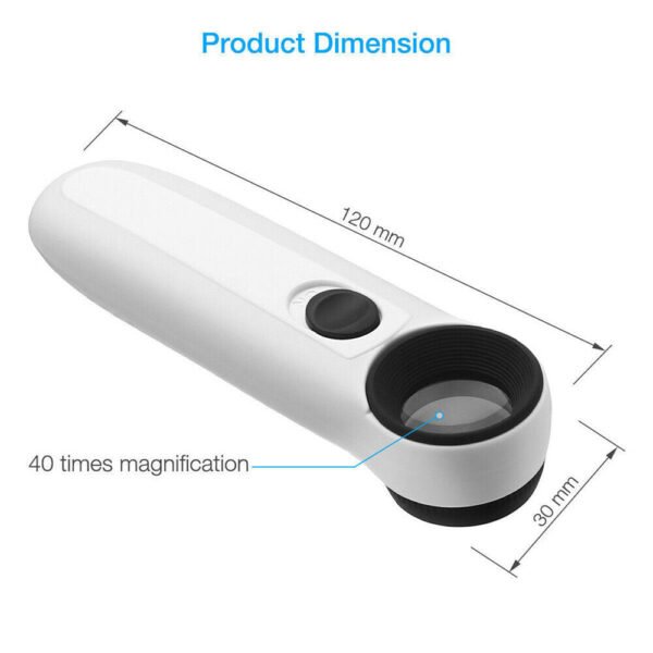 40X Magnifier Glass Jeweler Eye with 2 LED Lights - Image 7