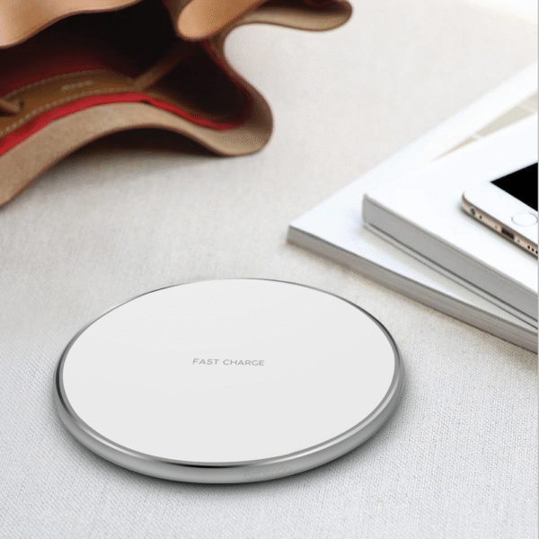 15w Fast Wireless Phone  Charger Pad for iPhone or Samsung  - Silver - Image 2